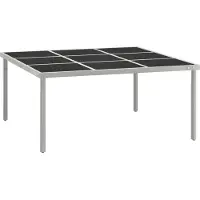 Syfax Tuintafel 170x170x74,5 cm glas en staal