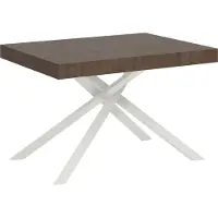 Ityhome - Uittrektafel 130/234x90 cm, model Karida, notenhout poten, wit