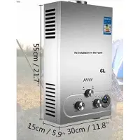 OEM Boiler voor warm water, doorstroomverwarmer, roestvrij staal, 6 liter, 12 kW