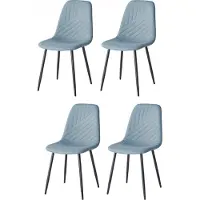 Sonstige Verlage Casa Dolce Esszimmerstuhl DERINA, set van 4, grijs, 44x50x87 cm, gestoffeerd, metalen poten, maximaal draagvermogen: 120 kg
