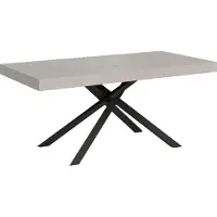 Ityhome - Uittrektafel 200/460x90 cm, poten van houtsoort Karida, kleur antraciet