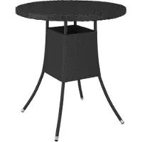 Syfax Tuintafel 70x70x73 cm poly rattan zwart