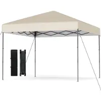 Costway Paviljoen 3x3m, opklapbaar paviljoen met verstelbare hoogte, inclusief draagtas, 8 haringen en 4 windtouwen, UV50+ tuinpaviljoen, partytent, opklapbare tent, wit