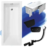 Besco MODERN ligbad 170 x 70 cm wit met styropor ombouw met hoofdsteun