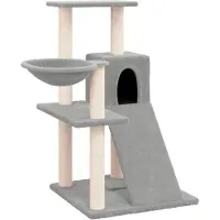 Syfax Kattenmeubel met sisal krabpalen 82 cm lichtgrijs