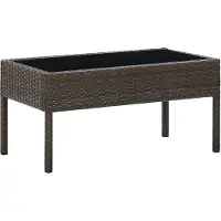 The Living Store De Living Store tuintafel, bruin, 75x40x37 cm, gemaakt van polyrotan