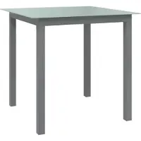 Syfax Tuintafel 80x80x74 cm aluminium en glas lichtgrijs