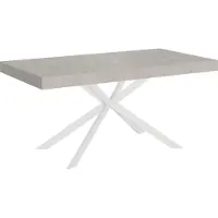 Ityhome - Uittrektafel 180/284 x 90 cm, met poten van wit gelakt hout in "Plaker Kaschmir" stijl