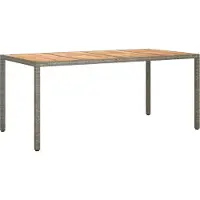 Syfax Tuintafel 190x90x75 cm poly rattan en acaciahout grijs