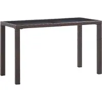 The Living Store De Living Store tuintafel, bruin, 123 x 60 x 74 cm, gemaakt van polyrotan