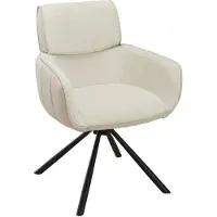 HowHomely | Kantoel, eetkamerstoelen - 61 x 86,5 cm - Beige - Loungefauteuil, met automatische terugschuiffunctie