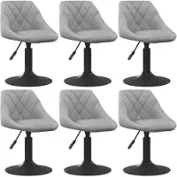 Syfax Eetkamerstoelen draaibaar 6 st fluweel lichtgrijs