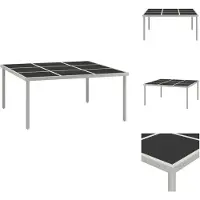 vidaXL Tuin-eettafel 170x170x74,5 cm, glas en staal - Tuintafels