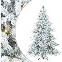 Syfax Kunstmatige Inklapbare Kerstboom Wit 180 cm PVC en staal