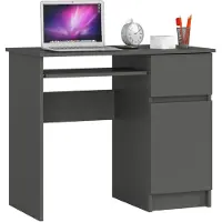 Akord Bureau Rechts PIKSEL / Computerbureau / Computer Tafel / Bureautafel Rechts / Grafietgrijs / 90 x 77 x 50 cm