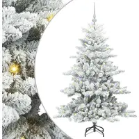 Syfax Kunstmatige Inklapbare Kerstboom Wit 150 cm PVC en staal