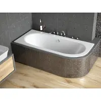 Besco AVITA SLIM hoekbad 180 x 80 cm links wit met styropor ombouw