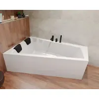 Besco INTIMA hoekbad 160 x 90 cm links wit met hoofdsteun
