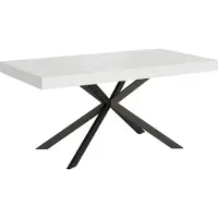 Ityhome - Uittrektafel 160/420 x 90 cm, blad van "Plaker Esche" wit, poten antraciet