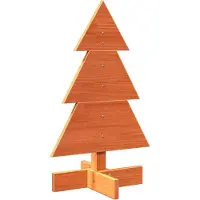 Syfax Kerstdecoratie kerstboom 60 cm massief grenenhout wasbruin
