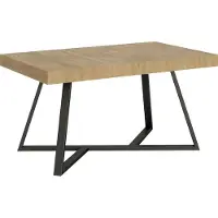 Ityhome - Uittrektafel 140/244x90 cm, model Booster, eikenhout, naturel afwerking, poten in antracietkleur