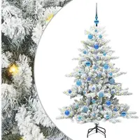 Syfax Kunstmatige Inklapbare Kerstboom Wit 150 cm PVC en staal