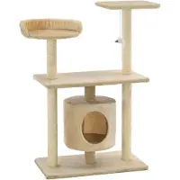 Syfax Kattenkrabpaal met sisal krabpalen 95 cm beige