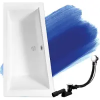 Badland INTIMA SLIM hoekbad 150 x 85 cm links wit