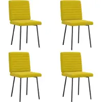 Syfax Eetkamerstoelen 4 st fluweel geel