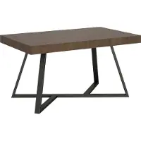 Ityhome - Uittrektafel 160/264 x 90 cm, model Booster, met notenkleurige poten en antracietkleurige details