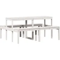 Syfax Picknicktafel 160x134x75 cm massief grenenhout wit