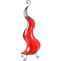 SIMANDRA Oosterse lamp, Hennelamp, Marokkaanse lederen lamp, tafellamp, vloerlamp. Mogador Gecko, 80 cm, rood