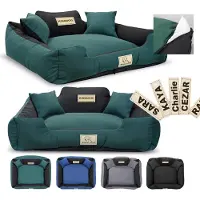 AIO Factory Hondenmand, speelbox, KINGDOG MM43, 100x75 cm, gepersonaliseerd, afneembaar, antislip, groen