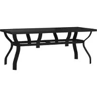 Syfax Tuintafel 180x80x70 cm staal en glas zwart