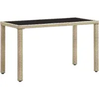 Syfax Tuintafel 123x60x74 cm poly rattan beige