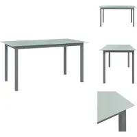 vidaXL Tuintafel, lichtgrijs, 150x90x74 cm, aluminium en glas - Tuintafels