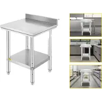 OEM Commerciële cateringtafel, gemaakt van duurzaam roestvrij staal, met verstelbaar onderstel, 24x24x35 inch 330 pond