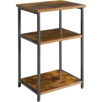 Sonstiges IBUYKE bijzettafel met roosterplanken, industrieel design, bruin