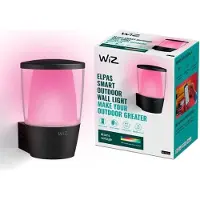 Wiz ELPAS: Slimme buitenwandlamp met Wi-Fi, instelbare kleur, IP44-bescherming, compatibel met Alexa en Google Assistant, zwart
