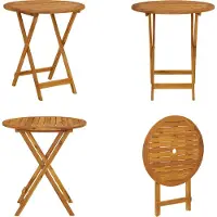 vidaXL Opklapbare tuintafel 70 cm, massief acaciahout - Tuinmeubilair - Tuintafels - Bistrotafel - Bistrotafels
