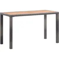 Syfax Tuintafel 123x60x74 cm massief acaciahout antraciet en bruin