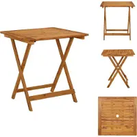 vidaXL Opklapbare tuintafel 70 x 70 x 75 cm, massief acaciahout - Tuintafels