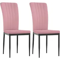Syfax Eetkamerstoelen 2 st fluweel roze