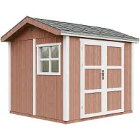 Timbela M913A-REDWOOD RED - LP SmartSide Tuinhuis op houtbasis - 5,9 m² - 250x294xH252 cm - met vloer en verf