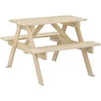 Syfax Picknicktafel voor 4 kinderen met parasolgat massief vurenhout