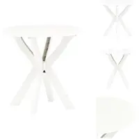 vidaXL Bistrotafel, wit, Ø70 cm, kunststof - Tuintafels