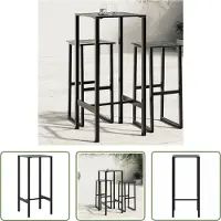 The Living Store De Living Store bartafel, kleur zwart, afmetingen 50x50x110 cm, met een gepoedercoate stalen frame
