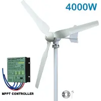 OEM Windturbine, 4000W vermogen, stille werking, met MPPT-regelaar, 4000W, 12V