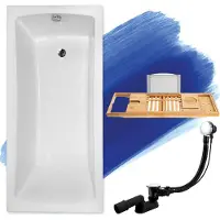 Besco OPTIMA ligbad 160 x 70 cm wit met bamboe badplank