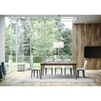 Itamoby - Uittrekbare eettafel 160/264x90 cm, Rio notenhout, tafelpoten in antraciet